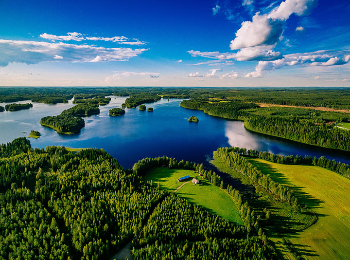 Quick oats from Finland - photo of fields and rivers - Schullo