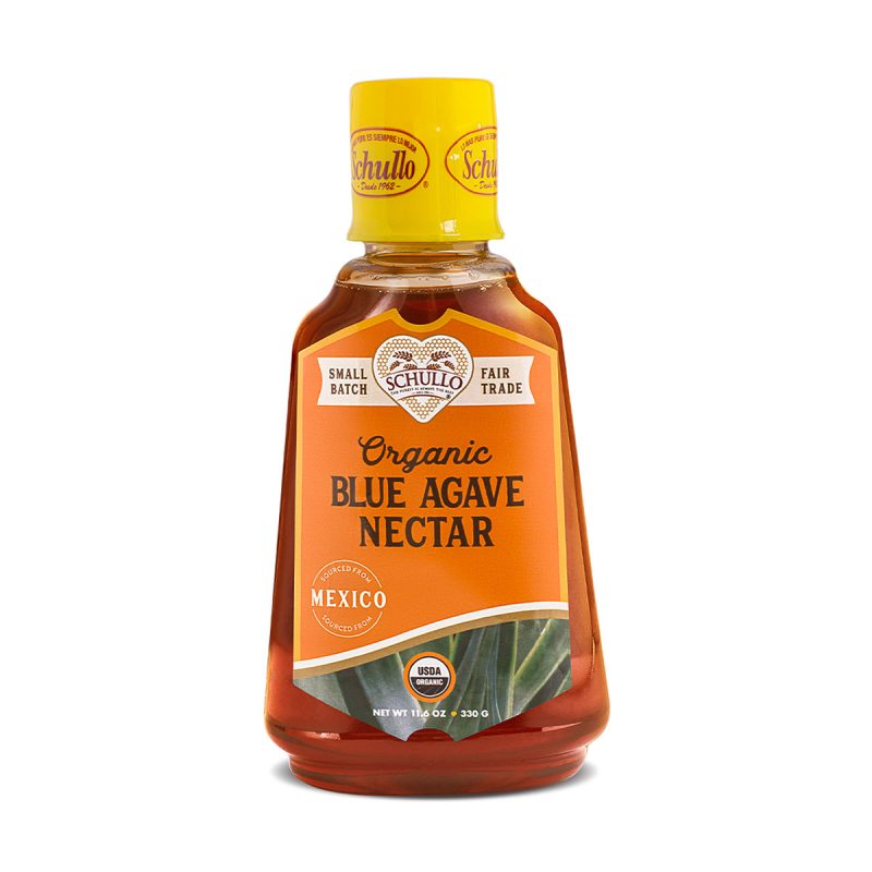 Organic Blue Agave Nectar - front of bottle - Schullo