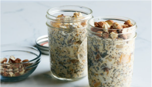 Overnight oats in glass jar