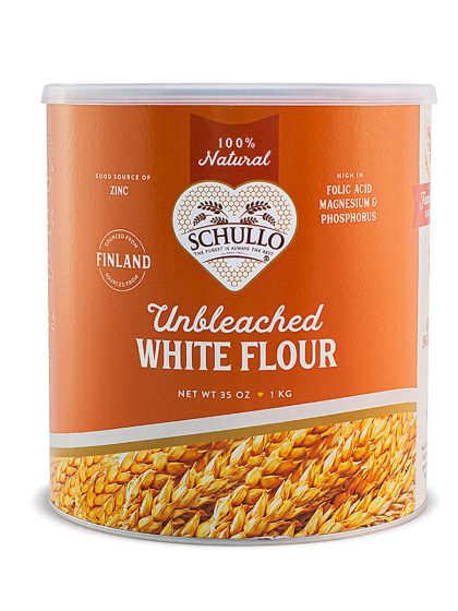 Organic Unbleached White Flour - front of container - Schullo