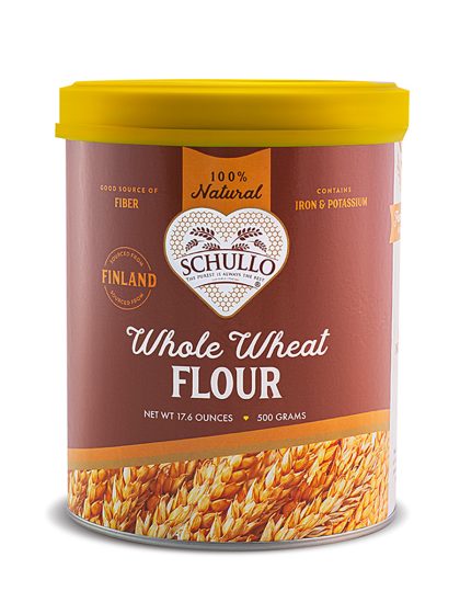 Organic Whole Wheat Flour - front of container - Schullo