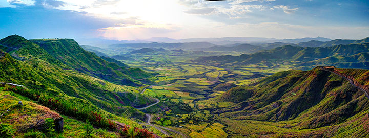 Coffee grown in Ethiopia - photo of fields and mountains - Schullo