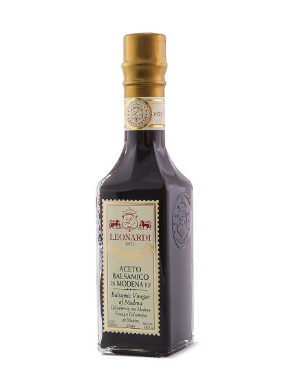 Leonardi balsamic vinegar - front of bottle - Schullo