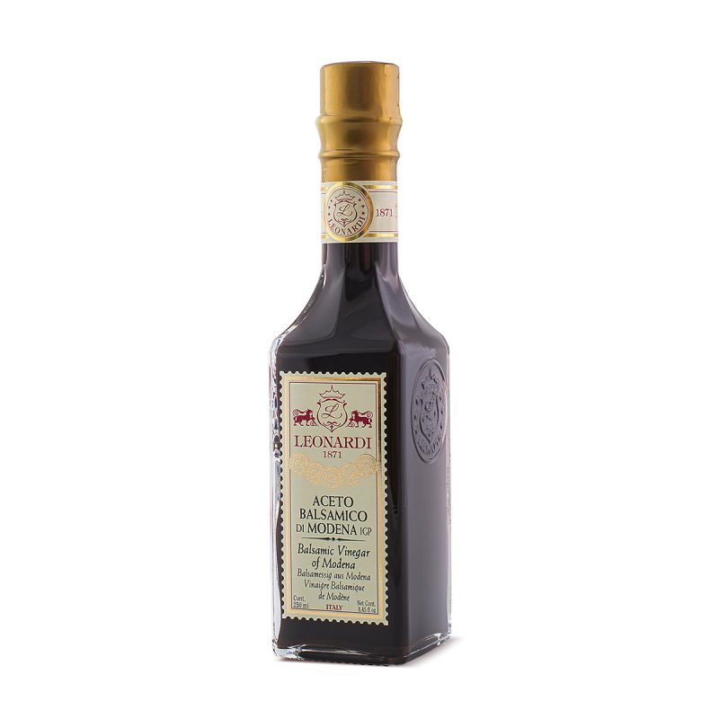 Leonardi balsamic vinegar gold seal - front of bottle - Schullo