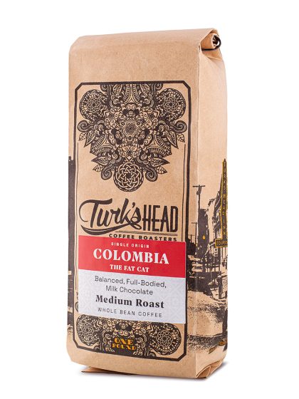 Turk's Head single origin Colombia coffee beans medium roast - front of package - Schullo