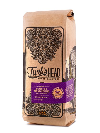 Turk's Head Sumatra Mandheling coffee beans dark roast - front of package - Schullo