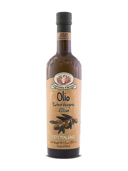 Rustichella d'Abruzzo extra virgin olive oil - front of bottle - Schullo