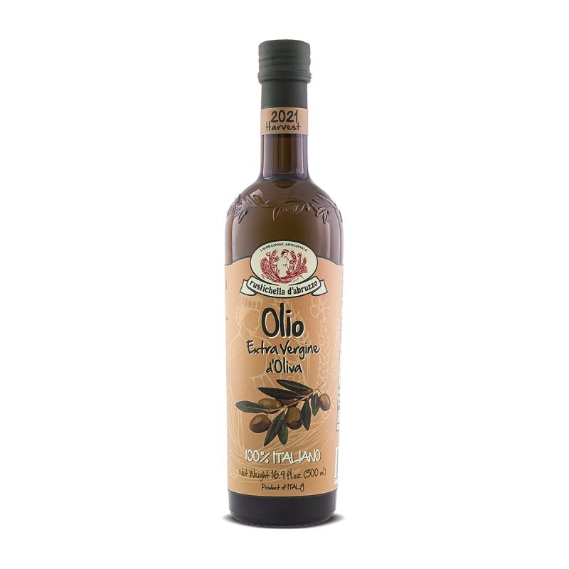 Rustichella d'Abruzzo extra virgin olive oil - front of bottle - Schullo