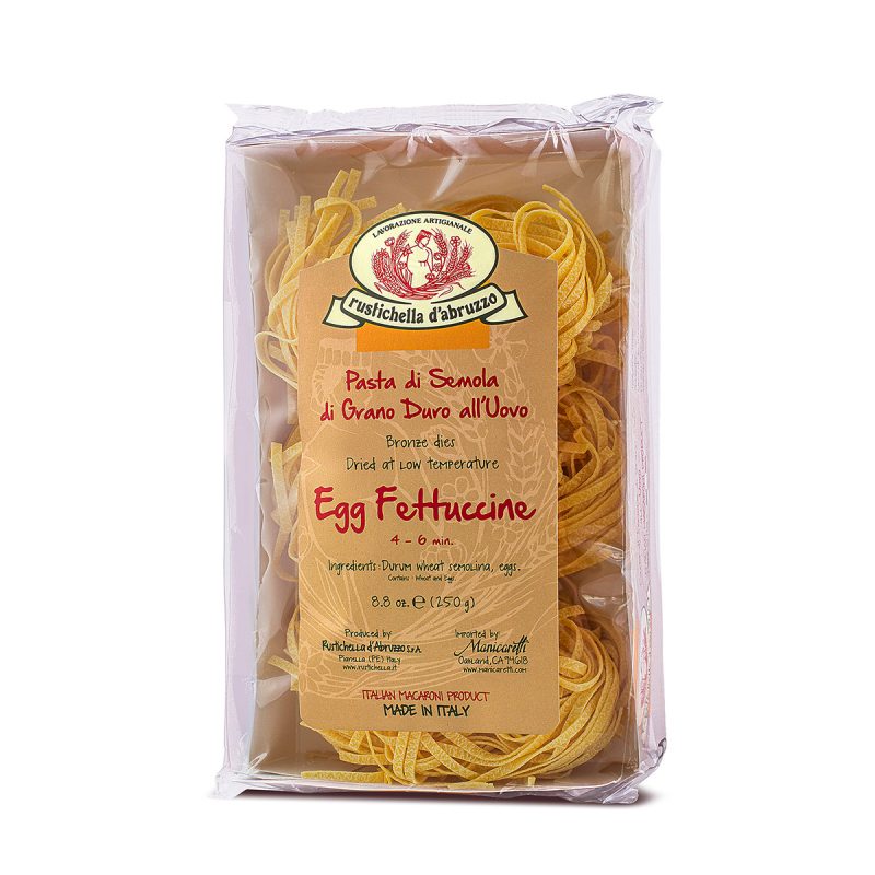 Rustichella d'Abruzzese Egg Fettuccine - front of package - Schullo