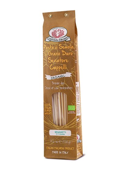 Rustichella d'Abruzzese organic spaguetti - front of package - Schullo