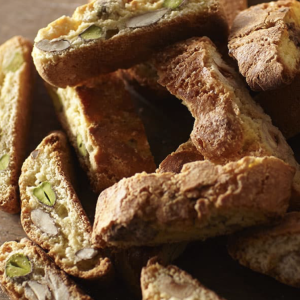 Pistachio and almond biscotti