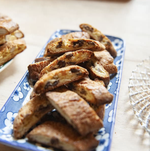 Biscotti with dark-chocolate chunks