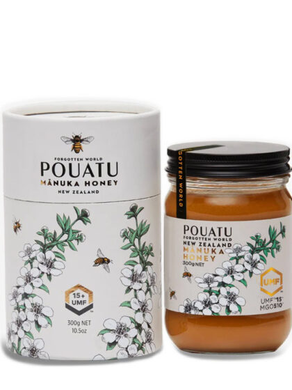 Manuka honey by Pouatu glass jar 300g_15+ from Schullo