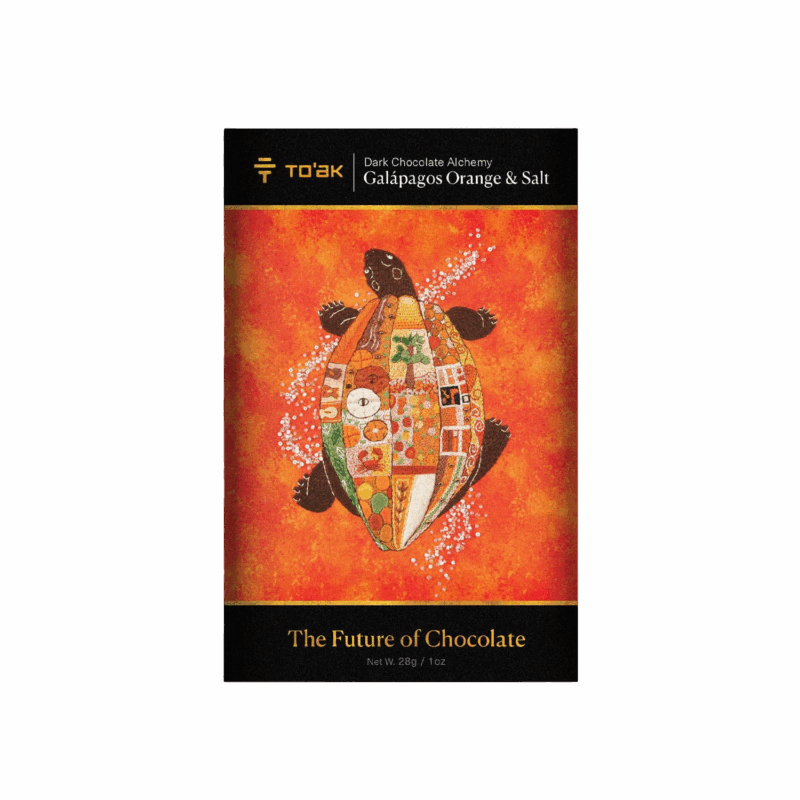 Galapagos orange and salt chocolate front of packet