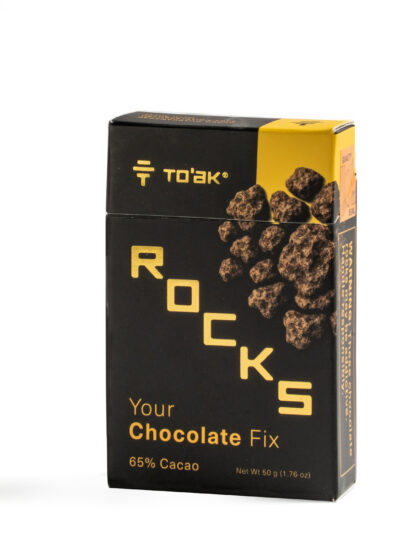 Rocks chocolates by To'ak front of package